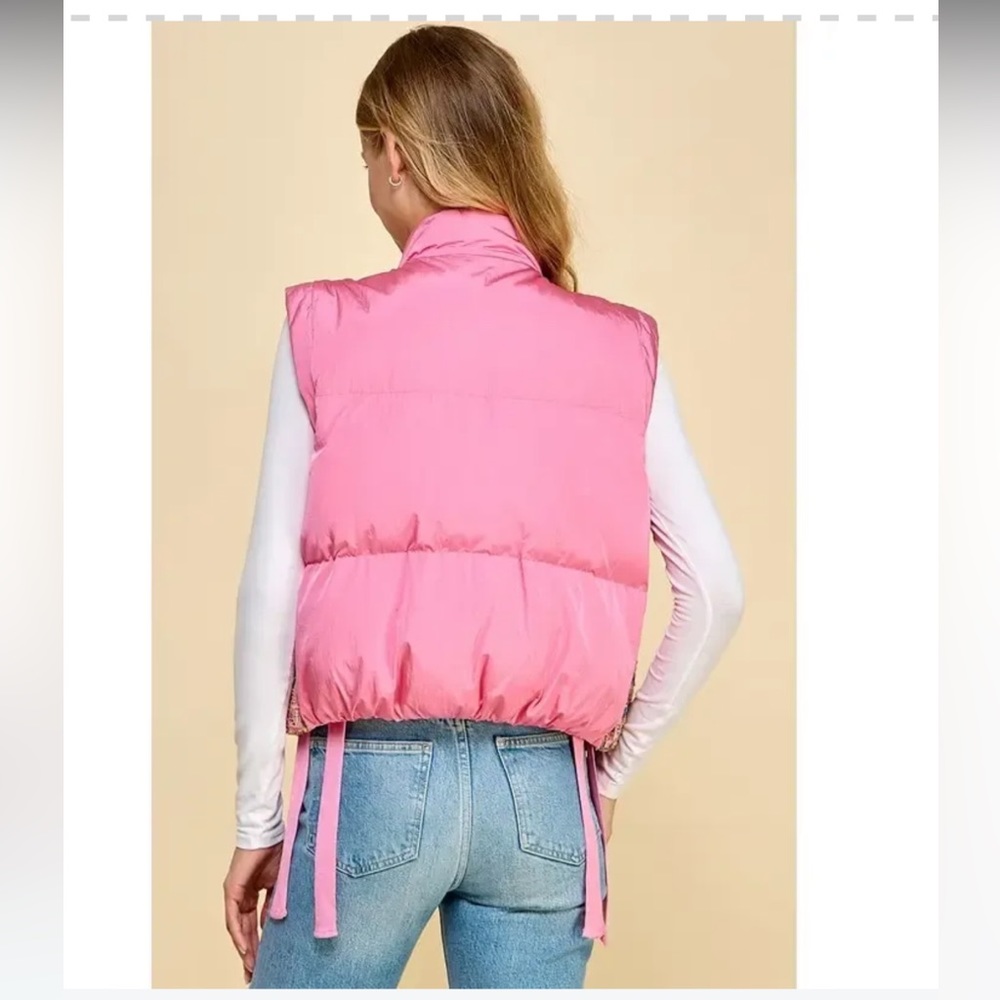 Barbie Pink Tweed Puffer - Picture 4 of 5